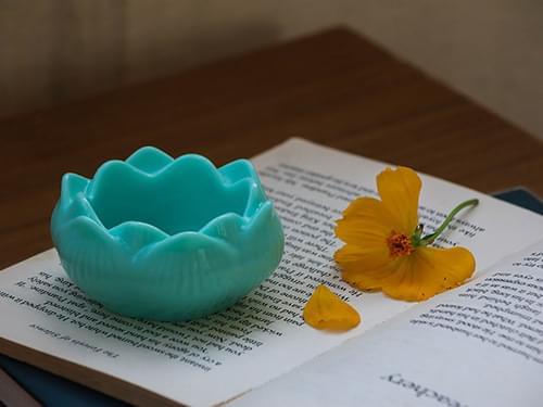 T Light Candle Holder - Aquamarine